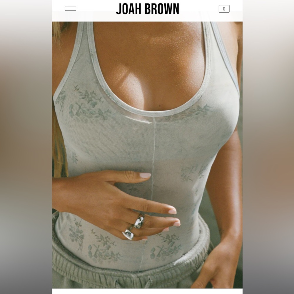 Joah Brown BARE TANK Blue mirage mesh